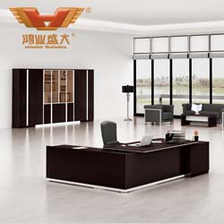 連體小柜辦公班臺(tái) 時(shí)尚白邊辦公班臺(tái)H80-0161